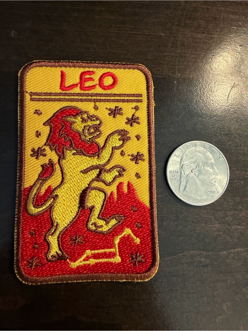 Yellow & Red Leo Lion Zodiac Patch - Unbranded